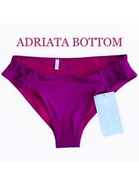 Athleta ADRIATA”☀️ UPF 50+ ☀️ Purple Fuchsia Mid-Rise Bikini Swim Bottom size XS